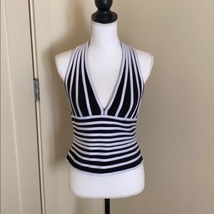 Cachè Stripped Halter Top - Size 8